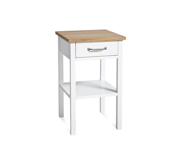 Emmaboda Sängbord Vitlack /Ek Låg