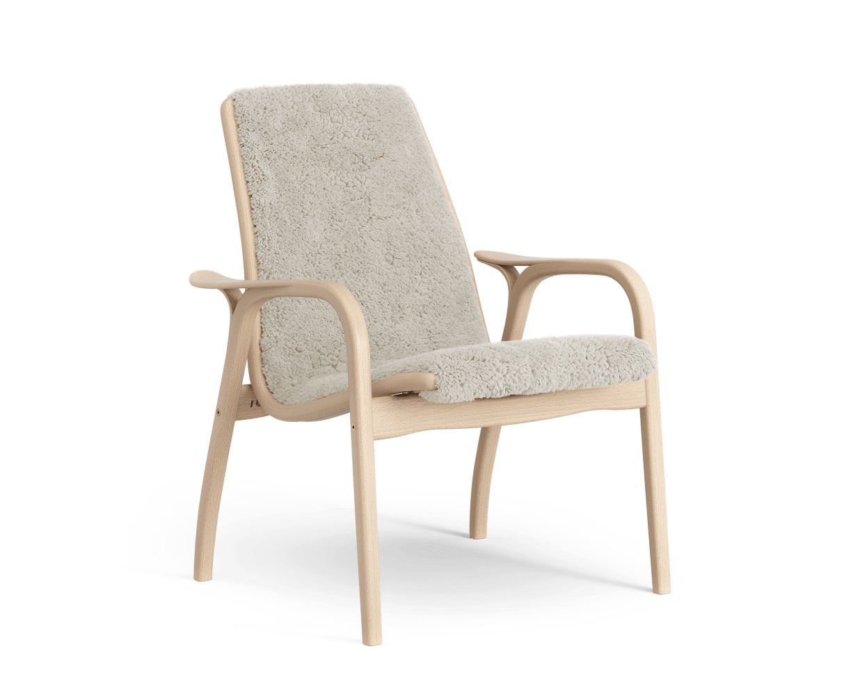 Laminett fåtölj Bok - Fårskinn Moonlight