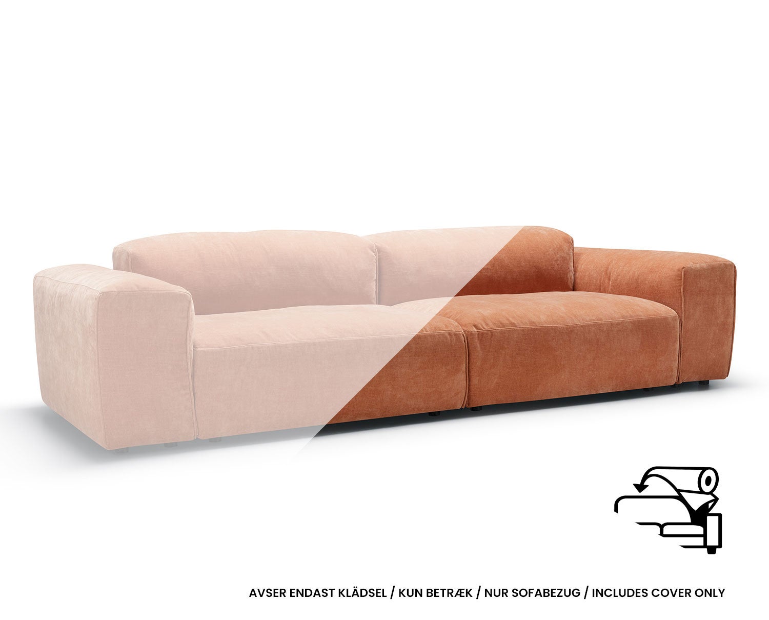 Klädsel till Edda Soffa Set 1 i tyget Wildflower 7 Pale Rust