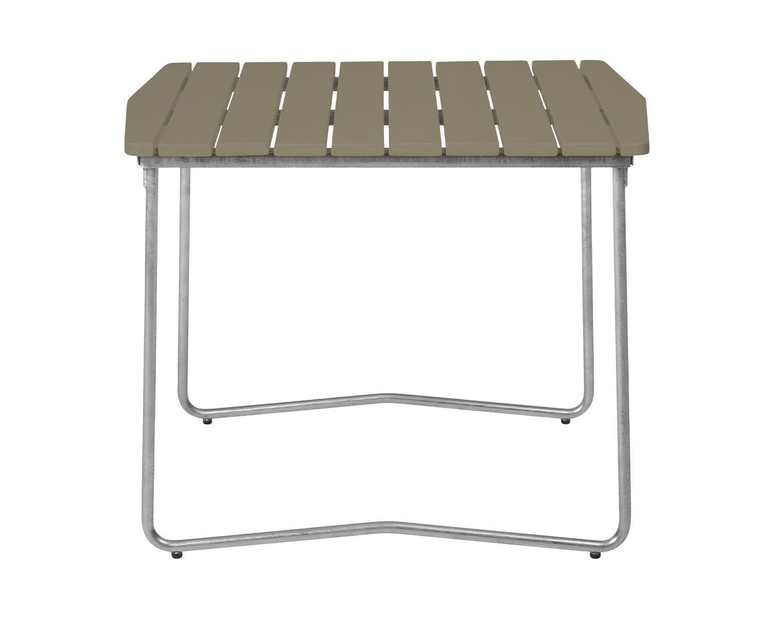 Bord B31 84 i ljusgrön lackad ek med varmförzinkat stativ