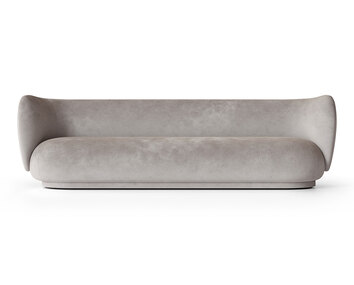 Rico Soffa 4-sits i tyget Faded Velvet Concrete