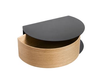 Wallie Vägghylla Vitpigmenterad Ek / Svart