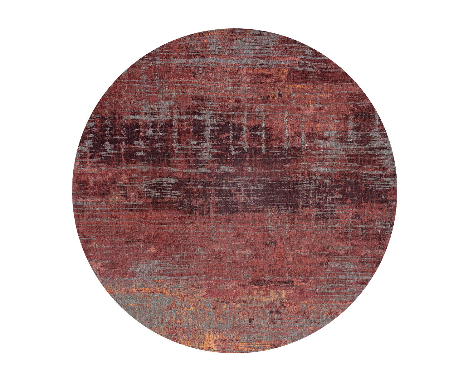 Louis-De-Poortere-Atlantic-Streaks-Rug-Round-Nassau-Red