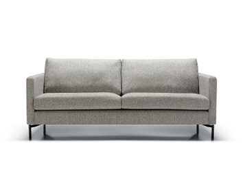 Impulse 2,5-sits soffa i tyg Sneak 4 light grey och svarta metallben