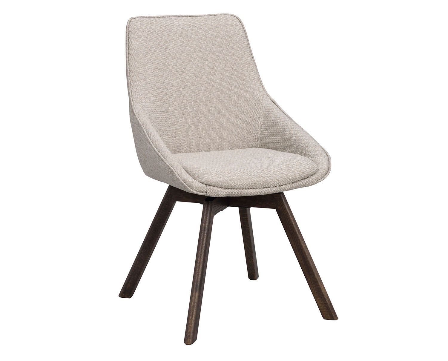 Alison stol i beige tyg, bruna ekben
