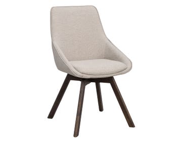 Alison stol i beige tyg, bruna ekben