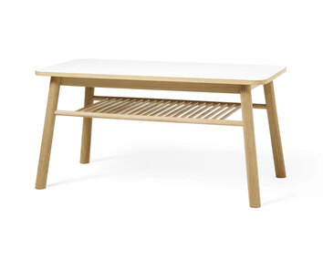 Zweed Mino soffbord med vit laminat-bordskiva.