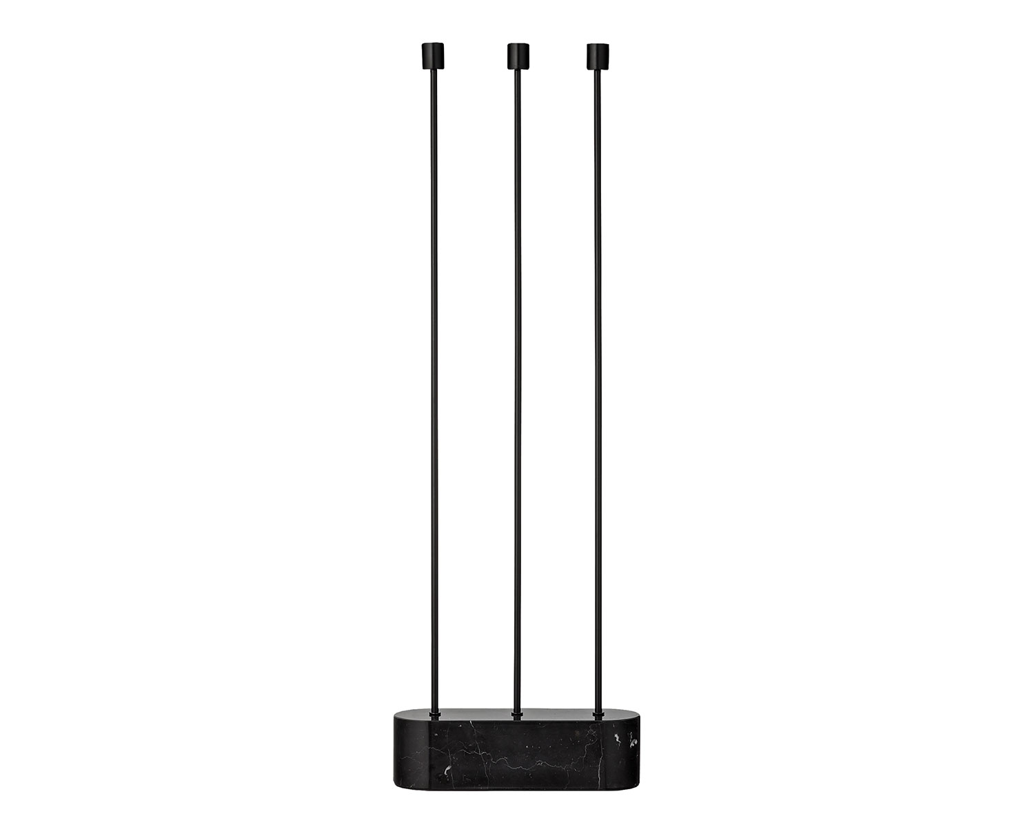 Grasil Golvljusstake | Svart Marmor/ Svart
