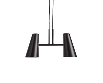 Cono Pendel med två skärmar i svart metall