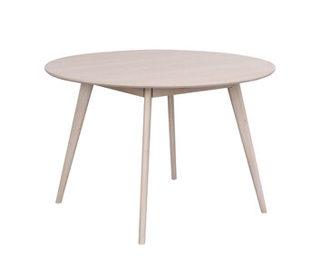 Yumi matbord Ø115 cm i vitpigmenterad ek