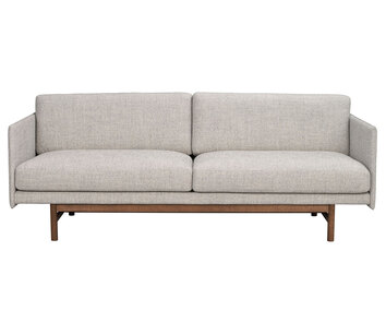Hammond 3-sits soffa, grått tyg med brun ek | Rowico