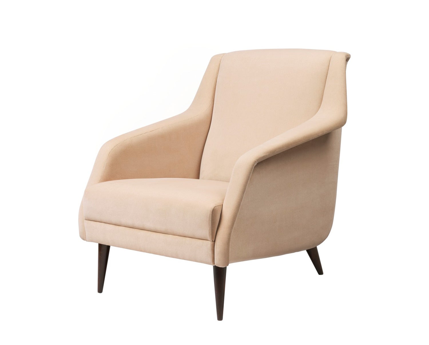 CDC.1 Loungefåtölj tyg Velluto Beige, amerikansk valnöt