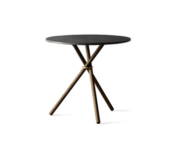 Aldric Cafébord Runt Ø80 centimeter Mörk betong, ek