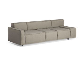 Soffan Boxplay i 3-sitsig modell, klädd i tyget Main Line Flax 02