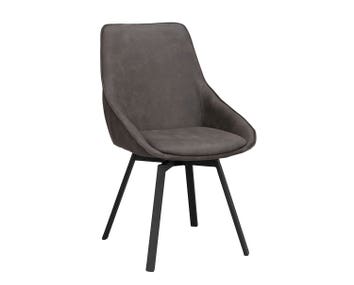 Alison stol i grått microfibertyg, svarta metallben