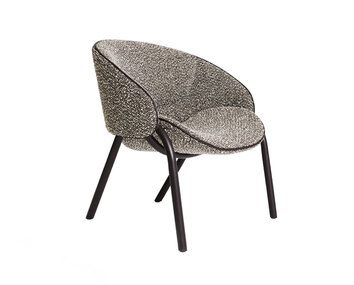 Folium Loungefåtölj i tyget Silenzio 06 med läderdetalj