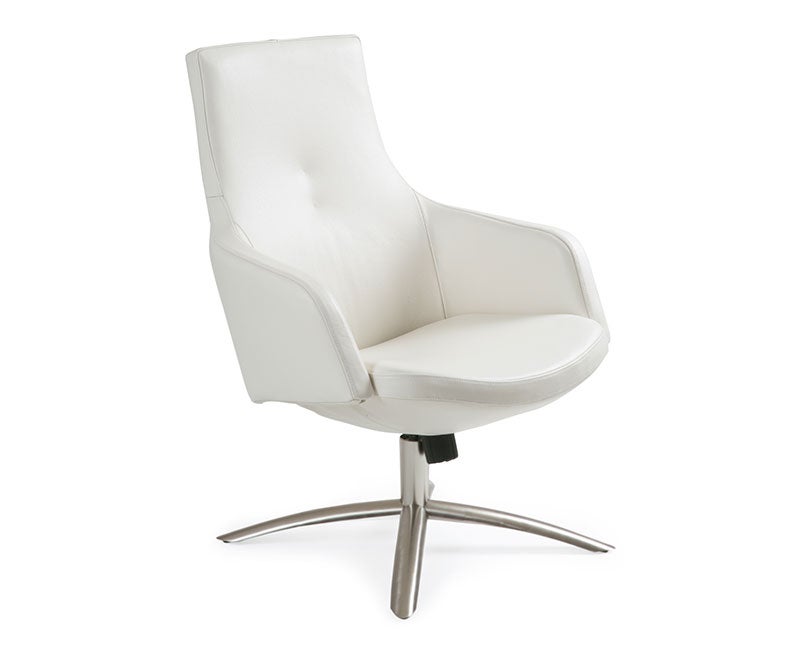  Joy Fåtölj | Låg i vitt läder (Fantasty)