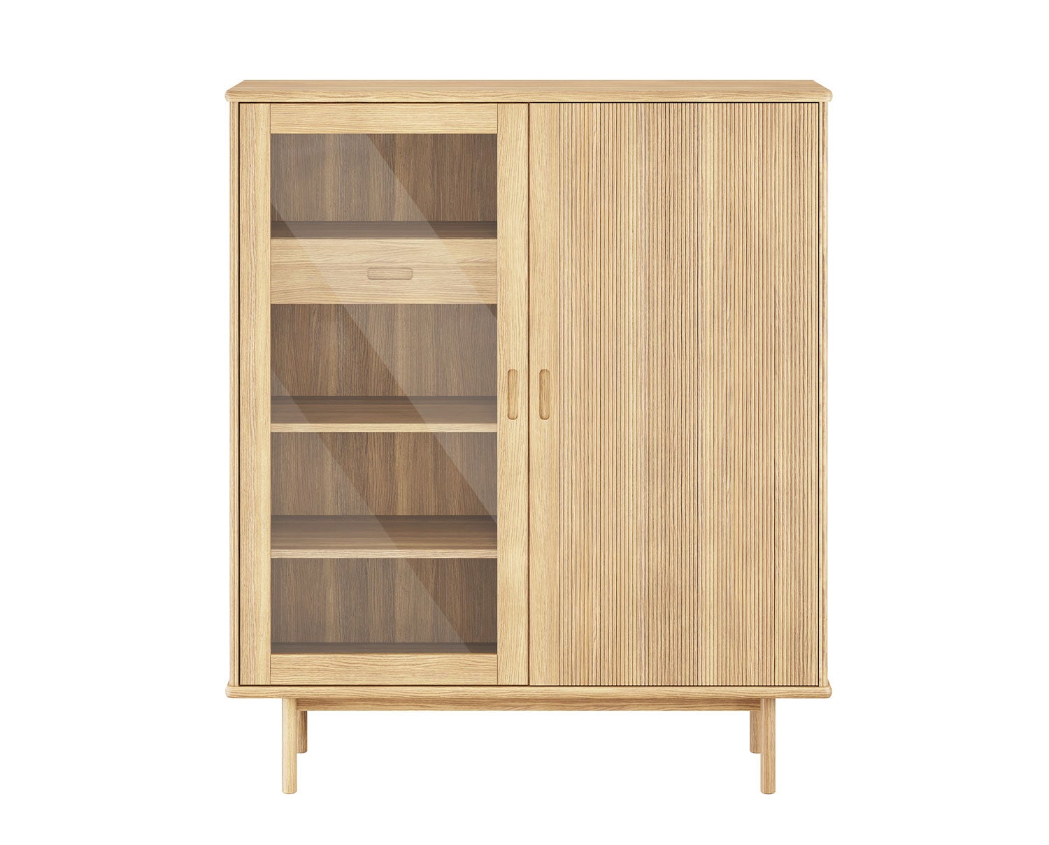 Caso-330-Highboard-Glass-Door-Natural-Oil-Oak