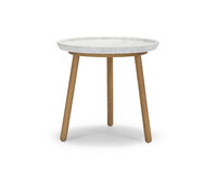 Soffbordet Tureen. Diameter 52 centimeter, höjd 50 centimeter. Skiva i Carrara. 