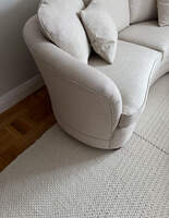 Claire 3-sits soffa i tyg Line 26 Natur, hemma hos Jana Heinrici.