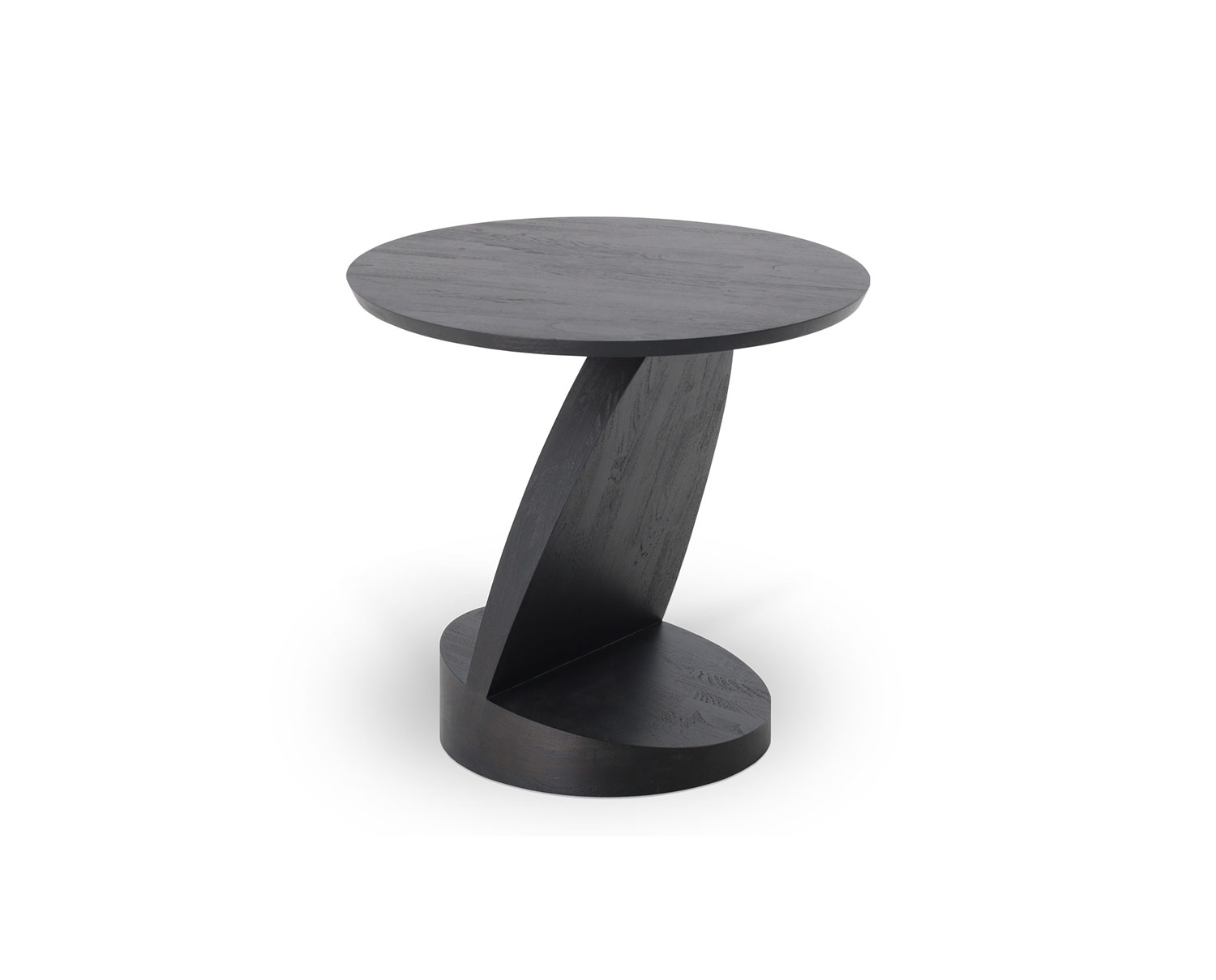 Oblic Sidobord | Svartbetsad Teak