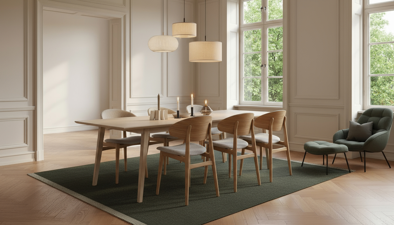 NINETEEN23 Flex matbord med E Retroben & Ram Wood Comfort stol