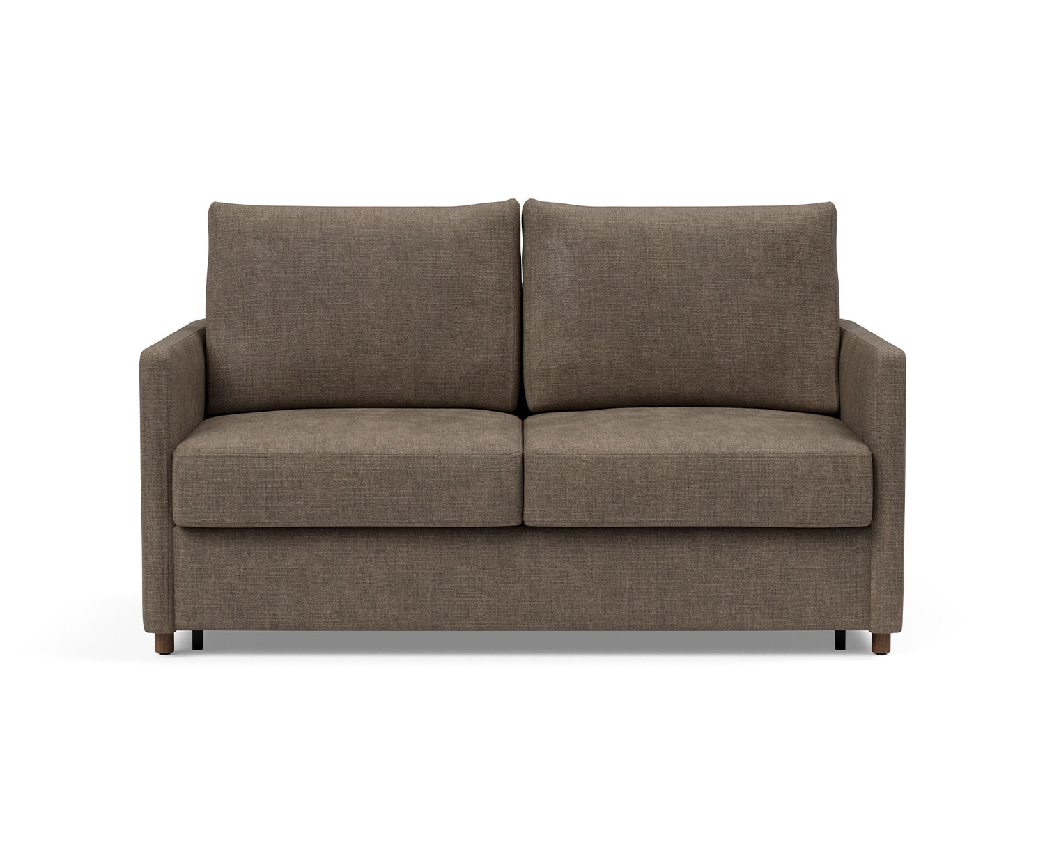 Neah Bäddsoffa 140 med Slim armstöd i tyget 411 Esina Cedar Brown