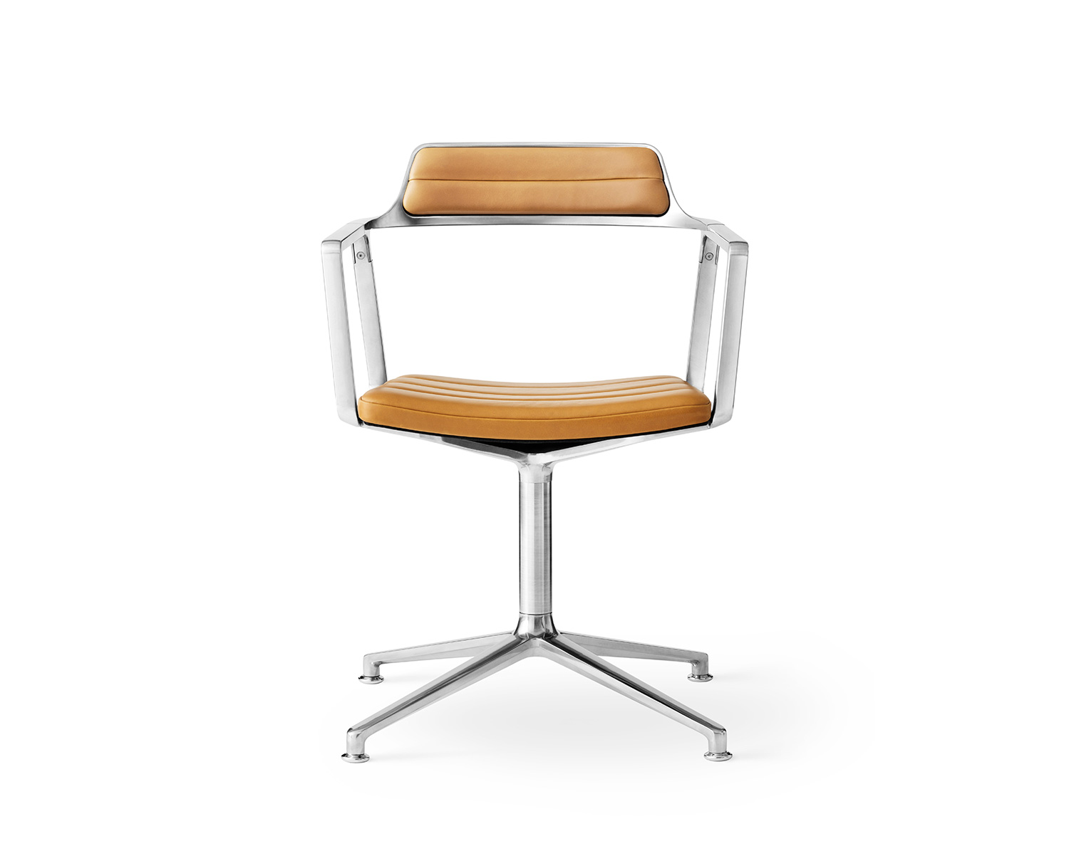 Vipp 452 Swivel Chair | Fötter | Polerat Aluminum, Sandfärgat Läder