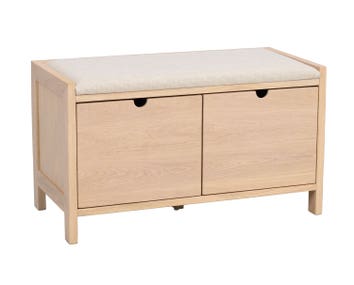 Hillmond Hallbänk Vitpigmenterad Ek