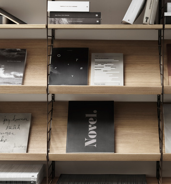 Inspiration String system bokhylla Ek / Bruna gavlar