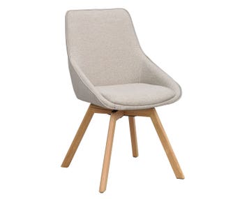 Alison stol i beige tyg, ekben