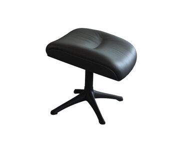 Clement Fotpall i läder Savoy i färgen Black Platin med ben i svart aluminium