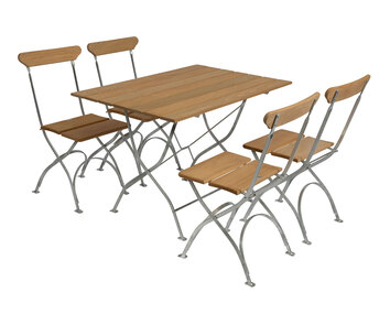 Bryggeribord + 4 st Bryggeristol Trädgårdsgrupp i oljad ek från Grythyttan