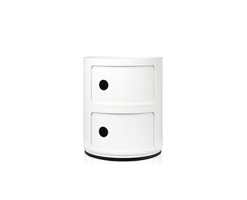 Componibili byrå/sidobord med förvaring, två lådor Vit