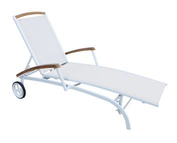 Andy Vilsäng Vit / Teak Brafab