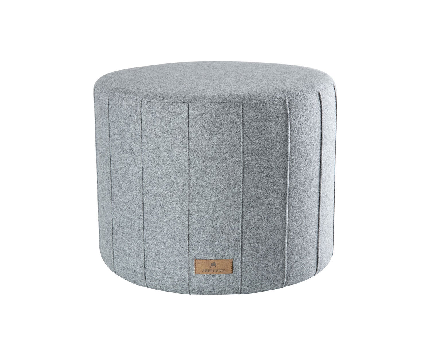 Anja ullpuff 50x40 rund i färg granit från Shepherd
