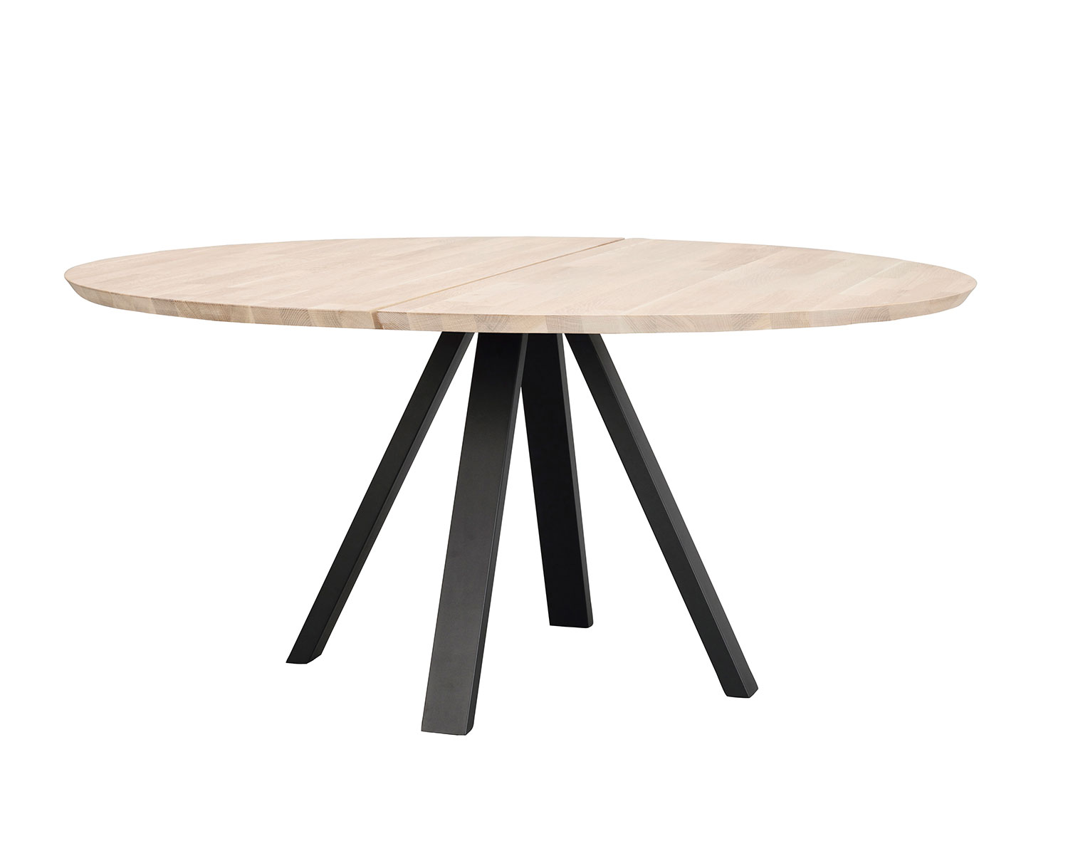 Carradale matbord runt 150 cm, vitpigmenterad ek, ben V | Rowico