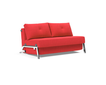 Cubed 02 Bäddsoffa 140 med kromben i tyget 511 Elegance Red