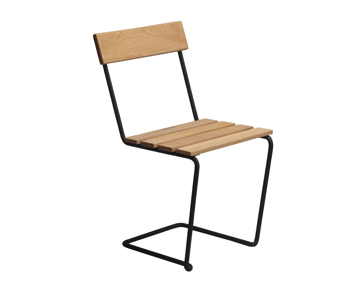 Stol 1 i oljad ek med svart stativ