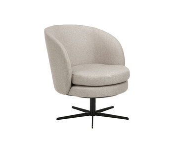 Alba fåtölj från Bröderna Anderssons i grått tyg med svart snurrfot