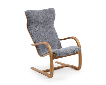 Gazell Fåtölj i fårskinn Graphite