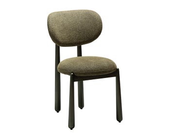 Dan-Form-Woke-Chair-Dark-Olive-Boucle-Antique-Pewter