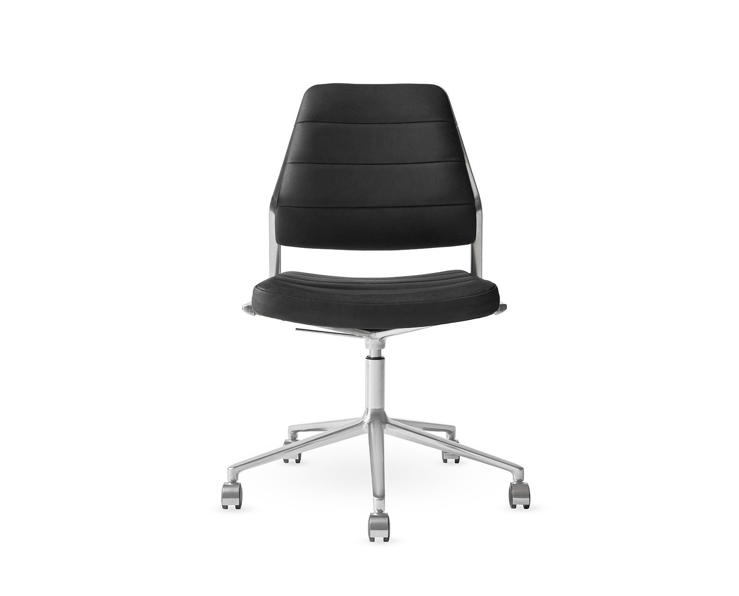 Vipp-454-Plus-Swivel-Chair-Black-Leather-Castors