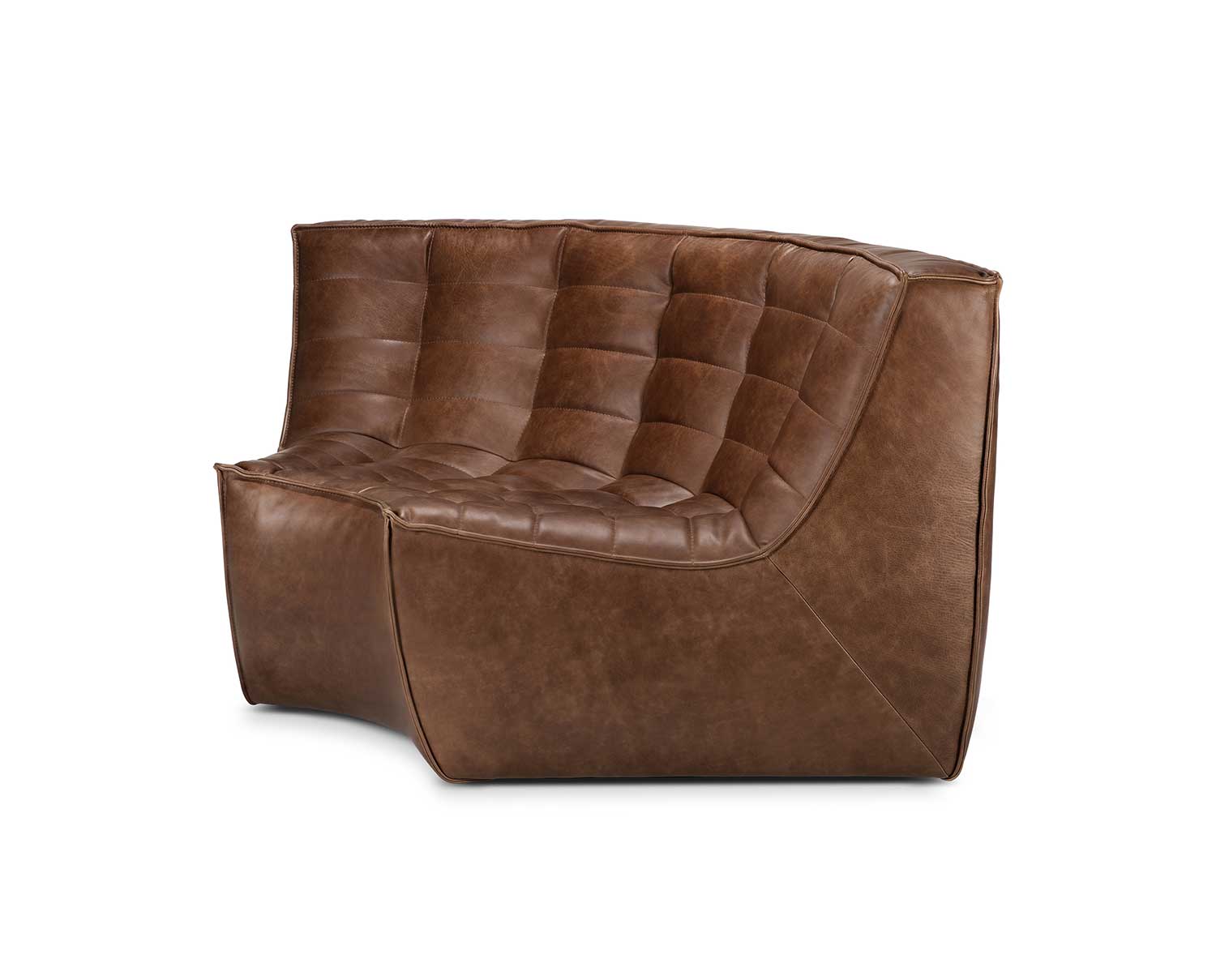 N701 Soffa 90° Runt Hörn | Läder Chestnut | Ethnicraft | Tibergs Möbler