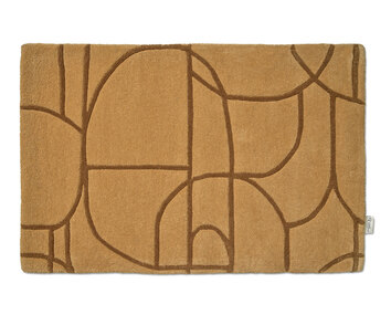 Modern abstract dörrmatta från Classic Collection i färg senap