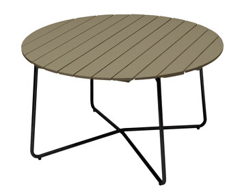 Bord 9A Ø120 i ljusgrön lackad ek med svart stativ