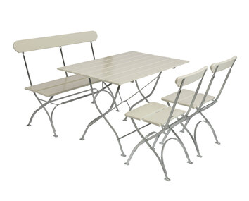 Bryggeribord + Bryggerisoffa + 2 st Bryggeristol Trädgårdsgrupp i vitlackad ek