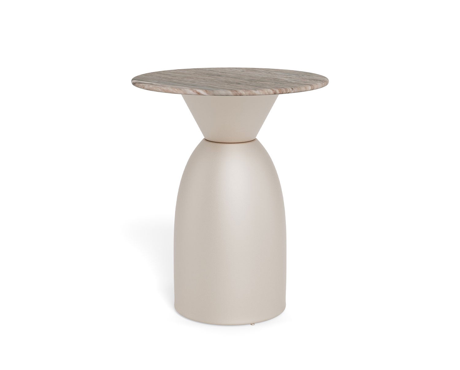 Ferrol soffbord i grå marmor med grå stålfot.