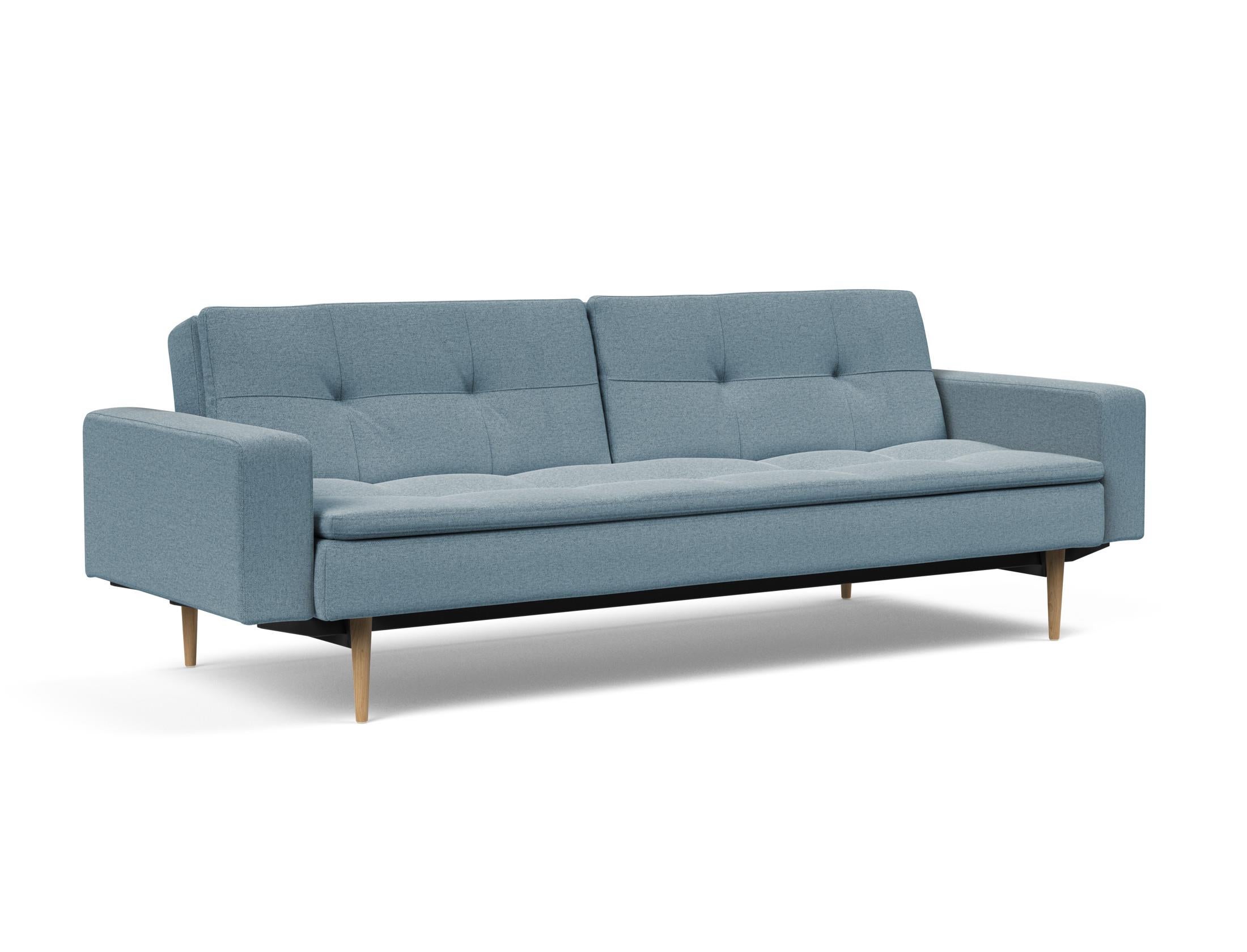 Dublexo Bäddsoffa med armstöd klädd i 558 Soft Indigo