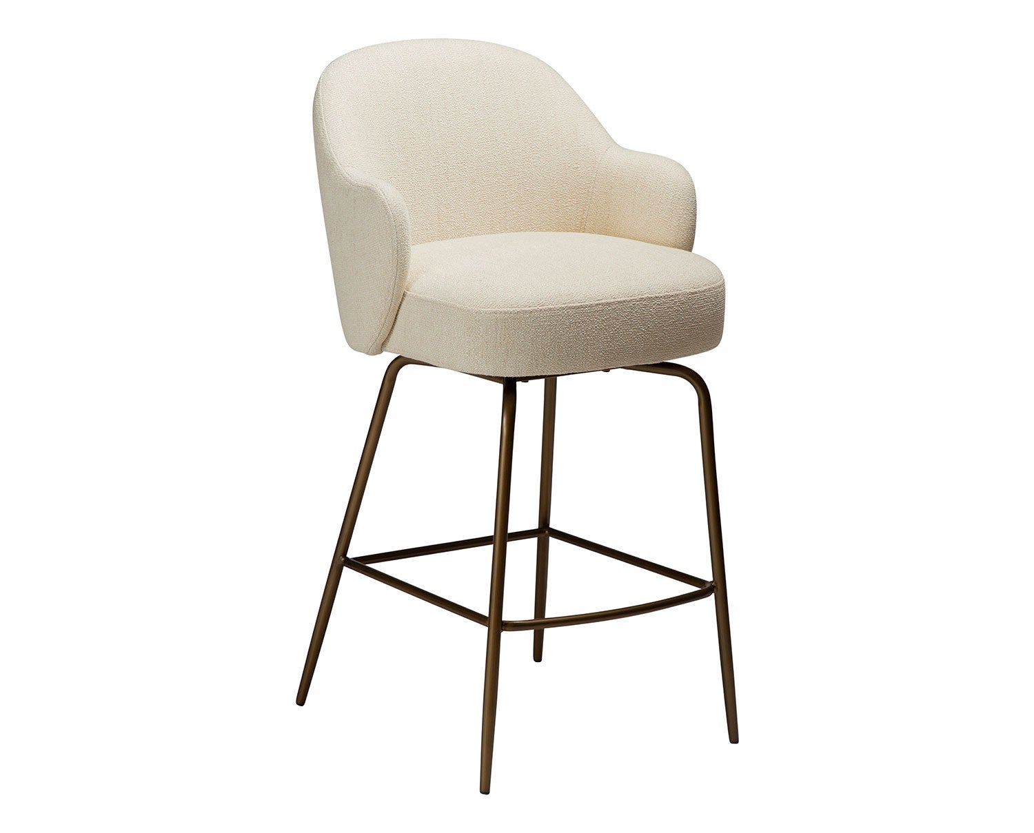 Bae barstol i Simply Beige Bouclé snett framifrån